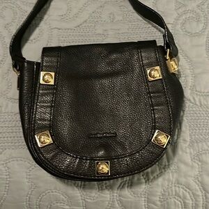 See by Chloe Sadie Mini Black Pebble Leather Gold Studs Shoulder Bag